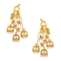 Lootkabazaar Gold Plated Peacock Jhumka Earring For Women (JEGH81803)